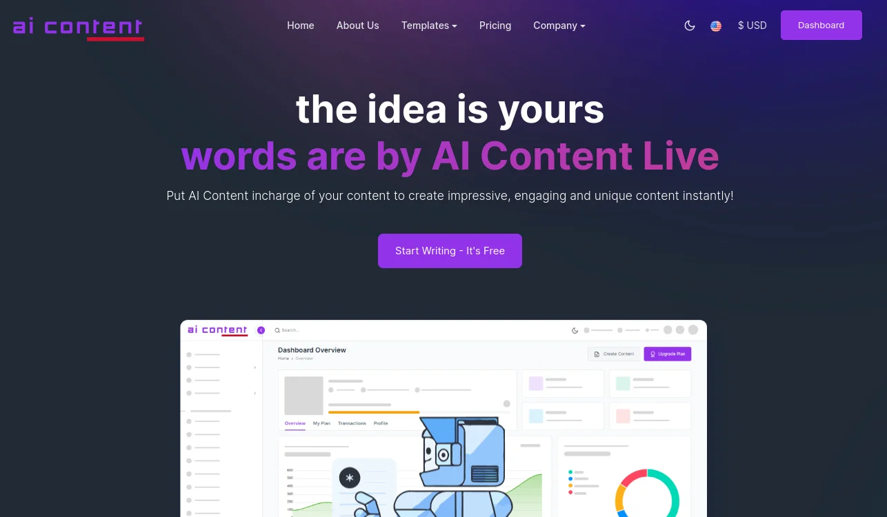 AI Content Live - Project of 32N Co for Creating Content with the Help of Artificial Intellegence using OpenAI's GPT4 and DALL-E